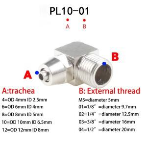 호환 PL 4-M5 M6  피팅  에어 호스용 커넥터 튜브 외경 4 6 8 10 12MM 나사 1/8 1/4 3/8 1/2 perslucht