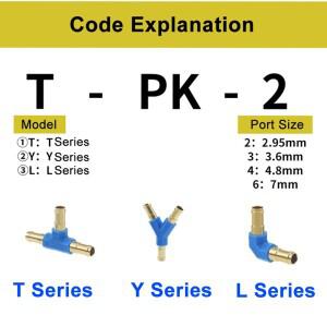 호환 1PCS L-T-Y-PK-2-3-4-6 삼방향 바오타  후크 호스 피팅 퀵 커넥터 황동
