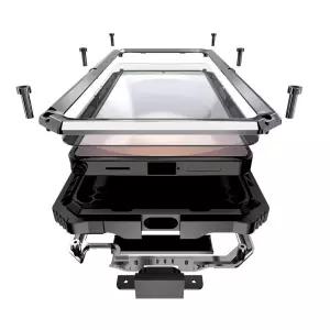 Simicoo 삼성 갤럭시 S26 메탈 케이스 스탠드 스크린 프로텍터 카메라 커버 메탈릭 밀리터리 하이브리드 내