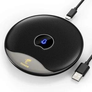 TONOR USB 컨퍼런스 마이크 온라인 회의/수업을 위한 음소거 버튼이 있는 360 전방위 PC 컴퓨터 콘덴서 줌