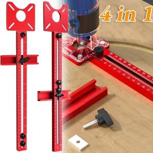 4in 1 밀링 가이드 목공 절단 도구 원형 보조 알루미늄 라우터 트리머 지그