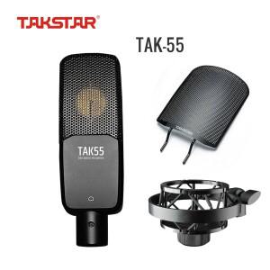 Takstar TAK55 대형 다이어프램 콘덴서 마이크(쇼크 마운트 및 팝 필터 포함), 보컬 녹음, 팟캐스팅, 스트
