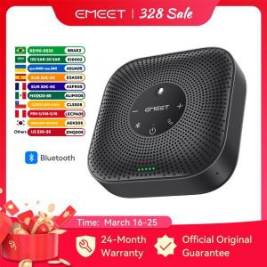 EMEET 스피커폰 무선 회의 360 ° 사무실/가정용 소음 제거 마이크 4개를 갖춘 음성 픽업