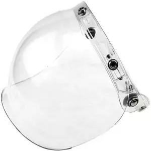 표준 3-스냅 오픈 페이스 헬멧을 위한 WANCAR 레트로 모터사이클 버블 바이저 윈드 쉴드 렌즈 유니버설