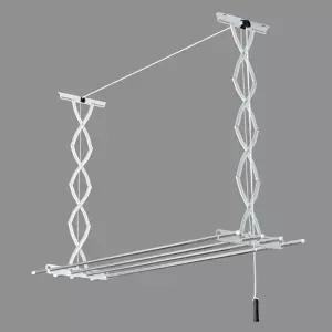 스텐봉 천정건조대 4단 베란다빨래건조대 형빨래 부착 형건조대 튼튼한 설치형 부착형