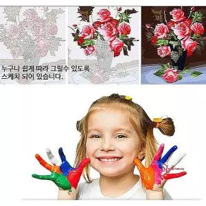 피포페인팅 DIY 그림 도안 세트 유화 그리기 명화 꽃그림 물감칠하기 초보 쉬운 꽃의요정 색칠하기skc864