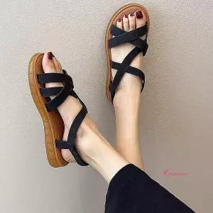 샌들 여성 위빙 여름 밴딩 여행용 스트랩 발편한 여자 휴양지 엄마 40대 가죽ijk003