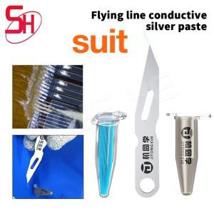 JTX 점퍼 솔루션 F1 마더보드 와이어 파손 수리용 전도성 실버 페이스트 블레이드 세트, 스크린 녹색/노란
