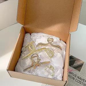 집게핀세트 올림 머리 반 핀 머리 핀 집게삔 헤어 선물 투명 무광 진주 실버 골드 컬렉션icr411