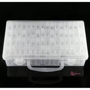 비즈보관함 트레이 64칸 플라스틱 부자재 파츠 수납 악세사리 뱃지 케이스 머리핀fbw928