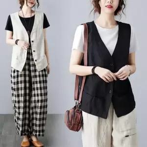 여성 점퍼 가을 혼방 겨울 봄 베스트 포켓 외투 은창 페이크 후드 아우터 잠바 루즈핏 여름 린넨 라인 조끼