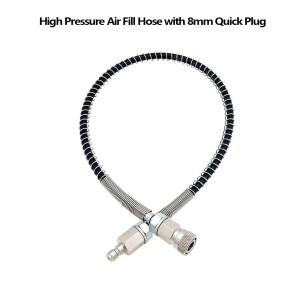 호환 HPA 충전 고압 호스 300bar/4500psi 20인치 스테인레스 보호기 수지 소프트 튜브(8mm  연결 해제 포함