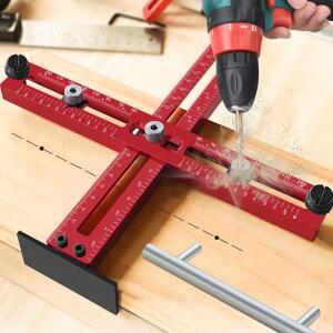 미터법/인치 캐비닛 핸들 지그 조정 가능 펀치 로케이터 도구 드릴링 템플릿 가이드 서랍 손잡이 용 포지셔