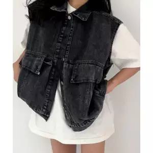 보니제이 사계절 청조끼 민소매 베스트 오버 데일리 여성 데님 1183080