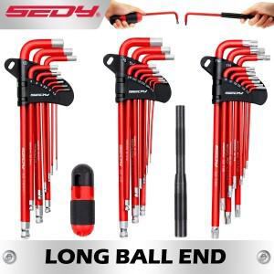 SEDY 30피스 롱암 볼엔드 L-헥스 & 톡스 키 세트 (그립 핸들 포함) 육각 렌치 및 연장 바