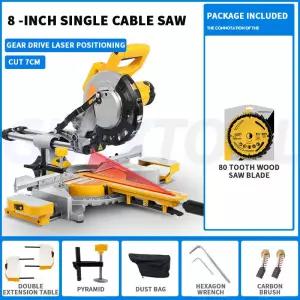 고정밀 마이터 톱 풀 로드 푸시 알루미늄 톱질 기계 사선 절단 8 인치 지렛대 사절톱 밀당식 가정용 톱질공