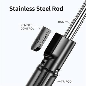 Selfie 스틱 무선 삼각대 스탠드 가벼운 블루투스 원격 확장형 iPhone 호환  휴대 핸드폰 Tiktok 라이브 스