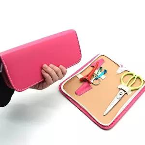 [셀러에이드]가위 가위집 핑크 가죽 케이스 보관