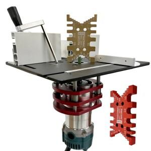 목공 라우터 리프트 시스템 및 65mm 직경 모터 용 알루미늄 상단 플레이트 작업대 트리머 조각 기계 DIY 도