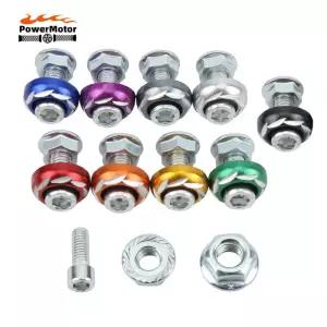 오토바이 번호판 프레임 볼트 나사 더트 피트 자전거 너트 장식 범용 모토 부품 10 개