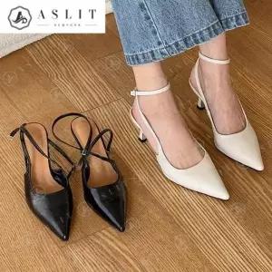 [애슬릿] 여성 슬링백 발목 스트랩 미들 힐 봄 펌프스 (29737851A)