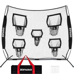 Zonlolo 7×7피트 축구 던지기 네트 트레이닝 5가지 다른 크기의 L/M/S 타겟을 사용한 연습 쿼터백에 적합