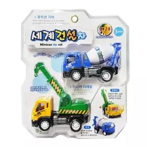 세계건설 2p 블루카 건설차 중장비장난감 믹서트럭크레인 미니 자동 어린이자동