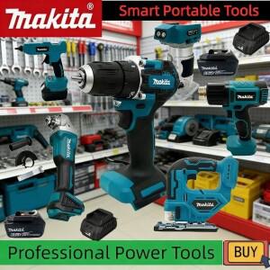 마키타 18V 고성능 휴대용 공구 콤보 키트: 앵글 그라인더, 전기톱, 에어 인플레이터,  글루건, 컷오프쏘