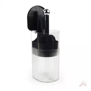 반자동 메이크업브러쉬통 실버블랙