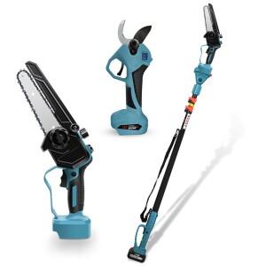 가지 정리기 및 톱 세트  연장 극이  5인치 전기 브러쉬리스 텔레스코픽 나무 트리머