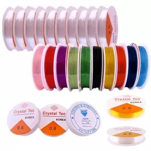 투명 칼라 스판낚시줄10M(6호) 공예용 비즈 비즈용 목걸이 팔찌 만들기용 꾸미기재료 일반 컬러 낚시