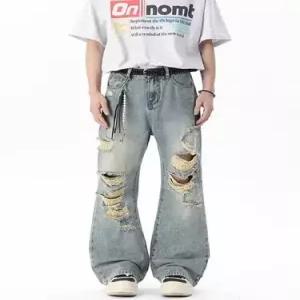 토르 남친 바지 하계 빈티지 데미지 청바지 찢어진 OPH2