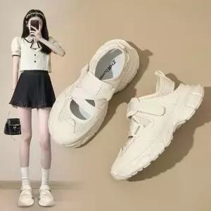 여자 스트랩 메쉬 통기 펀칭 봄여름 MN 샌들 스포츠 키높이 바우처 OOTD2