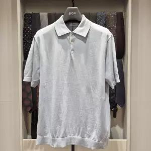 본 BON 블루 티에리 반팔 니트 카라티 BN4MSW858BL 1189215