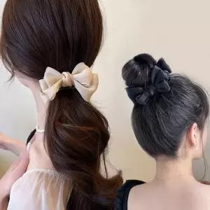 /이룸 여성 당고머리 올림머리 묶음머리 예쁜 리본 집게핀