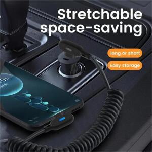 6A USB C 케이블 90도 엘보우 고속 충전 데이터 전송 PD 리트랙터블 스프링 퀵