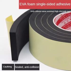 10M EVA 검정색 단면 스폰지 테이프 고무 씰 스트립 강력한 접착 도어 창 날씨 스트리핑 충격 방지 충돌