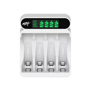 엠비에프 LCD AA AAA 건전지 급속충전기 4구 MBF-4BCG USB C타입 휴대용 화이트 고속