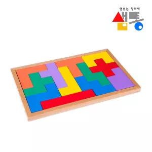 샘통 펜토미노(원목케이스)창의력 입체퍼즐 도형 놀이 세트 블록