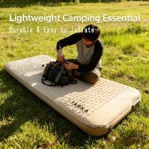 백패킹매트 캠핑 발포 매트 TARKA 팽창 매트리스 에어 쿠션 슬리핑 베드 피크닉 관광용 10cm 4인치 두께 야