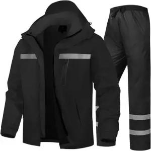 남성용 레인슈트 높은 가시성 반사 작업용 재킷 바지 올 스포츠 팜 낚시 오토바이용