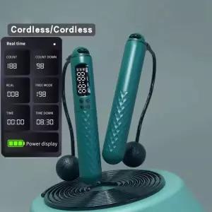 줄넘기 충전식 USB 전자 와이어 로프 트레이너 디지털 무선 칼로리 카운터