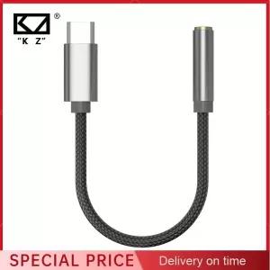 KZ AM01 C타입-3.5mm 오디오 어댑터 32 비트 384kHz Hi-Fi DAC IC 앰프 듀얼 칩 이어폰 케이블 캐스터
