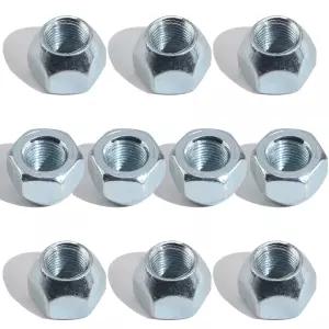 10개의 1/2-20인치 트레일러 러그 너트 아연 도금 509 타이어 휠 50-53911 오픈 엔드 도토리 1/2인치