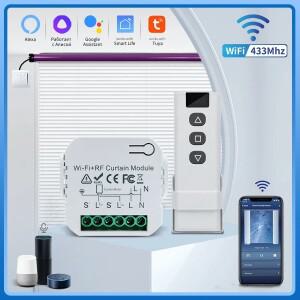 Tuya Wifi 스마트 커튼 스위치 컨트롤러 블라인드 롤링 셔터 RF 433MHz 라이프 APP 원격 음성 제어 Alexa G