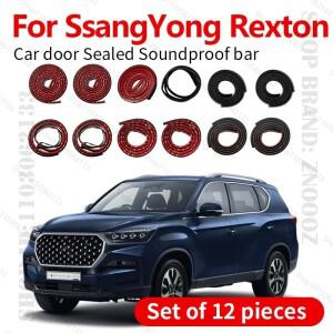 2017-2025 쌍용 렉스턴 자동차 도어 씰 스트립 고무 더블 레이어 씰링 프로텍터 방음 방진 12PCS