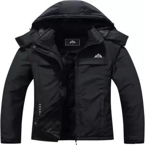 MOERDENG 여성 스키 재킷 따뜻한 겨울 코트 후드 스노보드 등산 여행용 방수 산악 바람막이