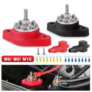 헤비 듀티 버스 바 배터리 터미널 블록 스터드 보호대 12V 전원 분배 트럭 RV 보트 캠핑카용 M10 M8 M6