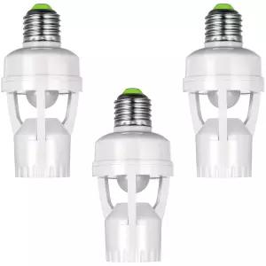 Hortsun 3피스 모션 센서 라이트 소켓 스마트 스크류 인 전구 콘센트 E26/e27 활성화 홀더 어댑터 자동