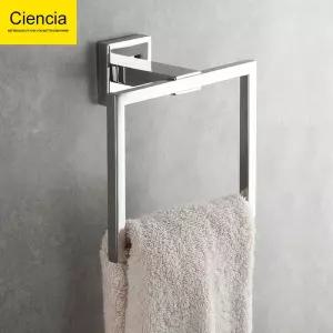 Ciencia 벽걸이 핸드 타올 거치대 스테인리스 스틸 링 드릴링 스퀘어 액세서리 주방용 걸레 304